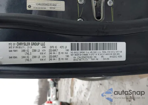 2014 Jeep Compass Latitude из США, поврежденный, VIN 1C4NJDEB4ED761652